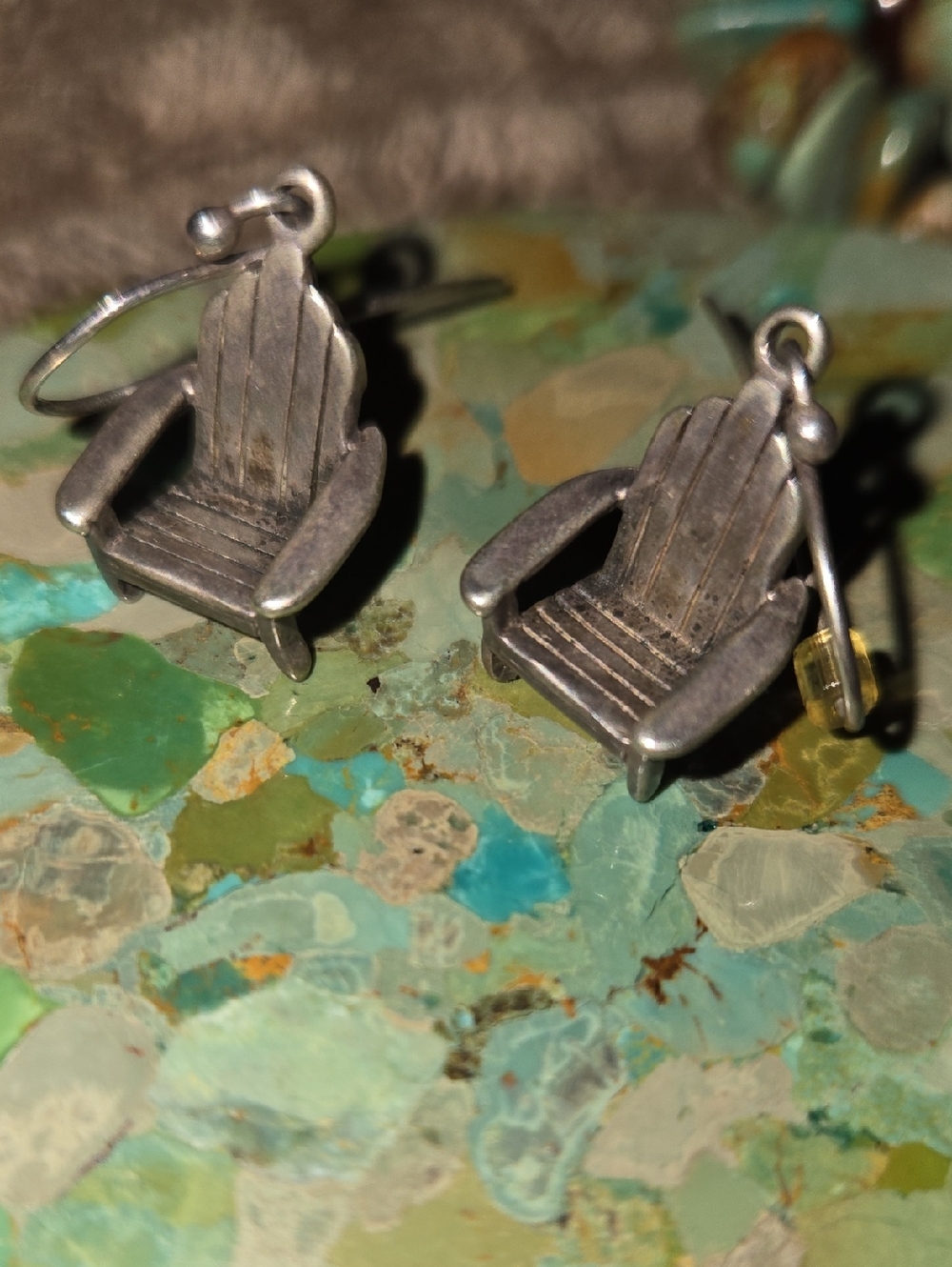 Sterling Silver Adirondack Chair Drop Earrings - Silver